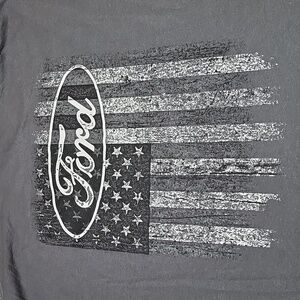 SUNWEAR FORD CREW-NECK CHARCOAL GRAY FLAG GRAPHIC TEE-SHIRT XXL